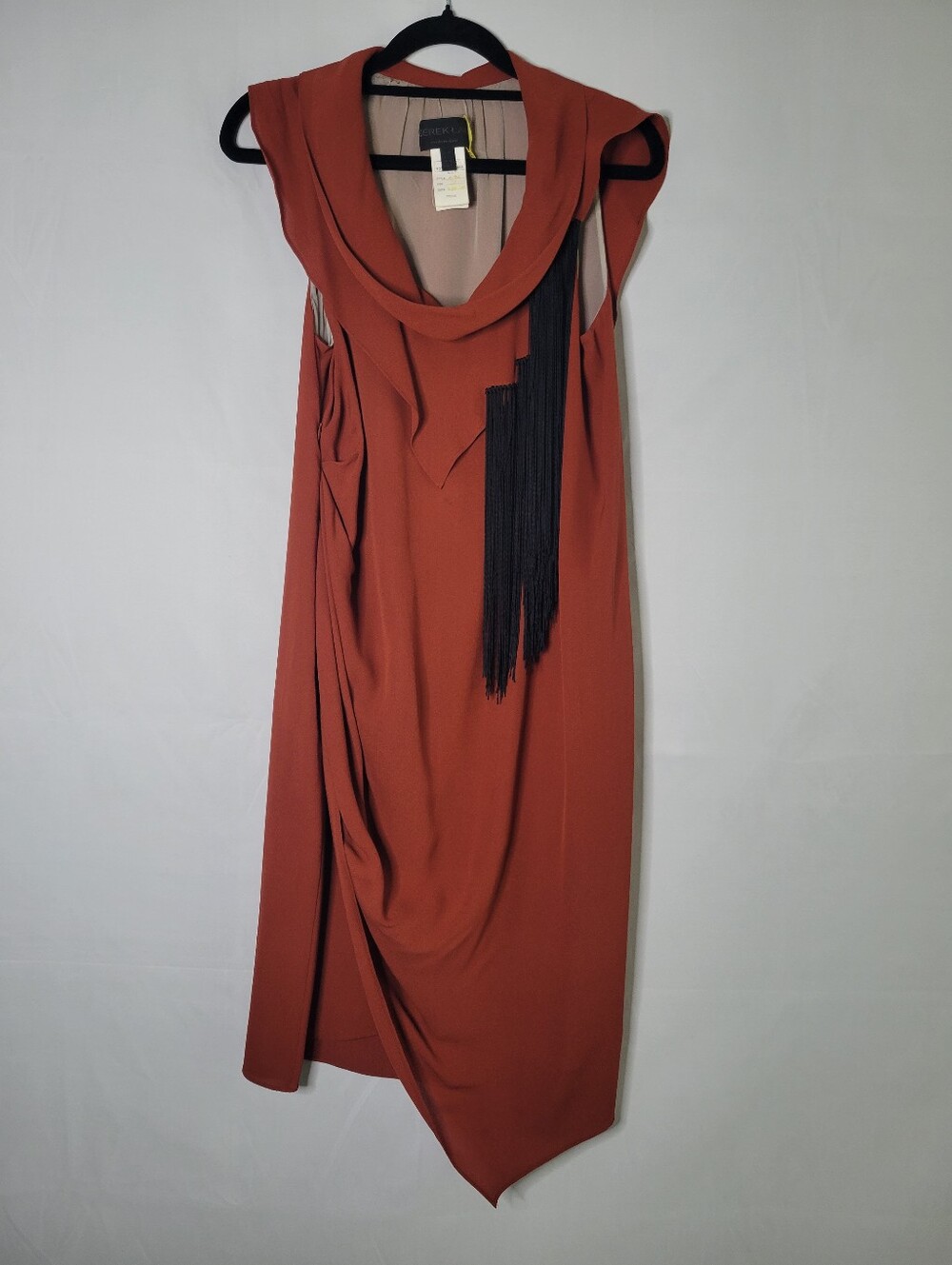 Derek Lam Sample Rust/Terracotta Draped Midi Dress